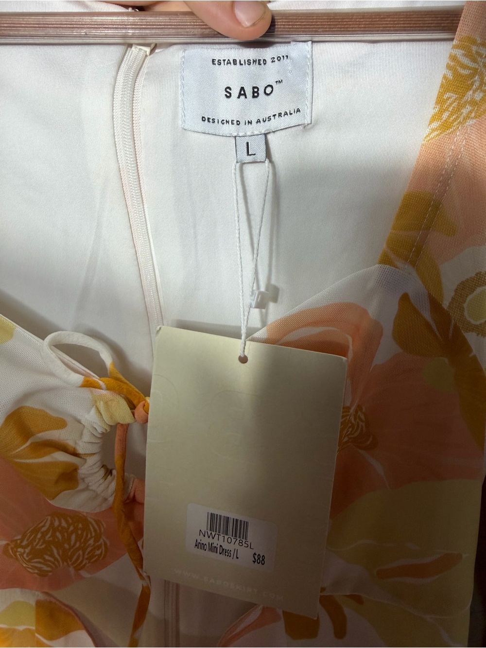New Sabo Skirt Arino Cutout Floral Dress Size Large - Picture 5 of 6